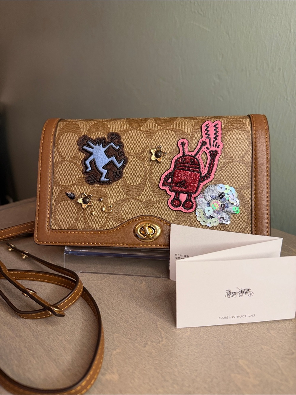 Coach Keith Hardly Signature Crossbody with Patch Accents